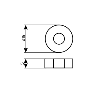 INOX ONE Philophrosyne Distanzrolle 15 mm / 05 mm Chrom-glänzend
