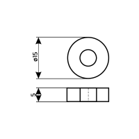 INOX ONE Philophrosyne Distanzrolle 15 mm / 05 mm Gold-glänzend