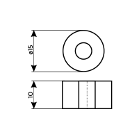 INOX ONE Philophrosyne Distanzrolle 15 mm / 10 mm Gold-glänzend