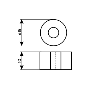 INOX ONE Philophrosyne Distanzrolle 15 mm / 10 mm Chrom-matt